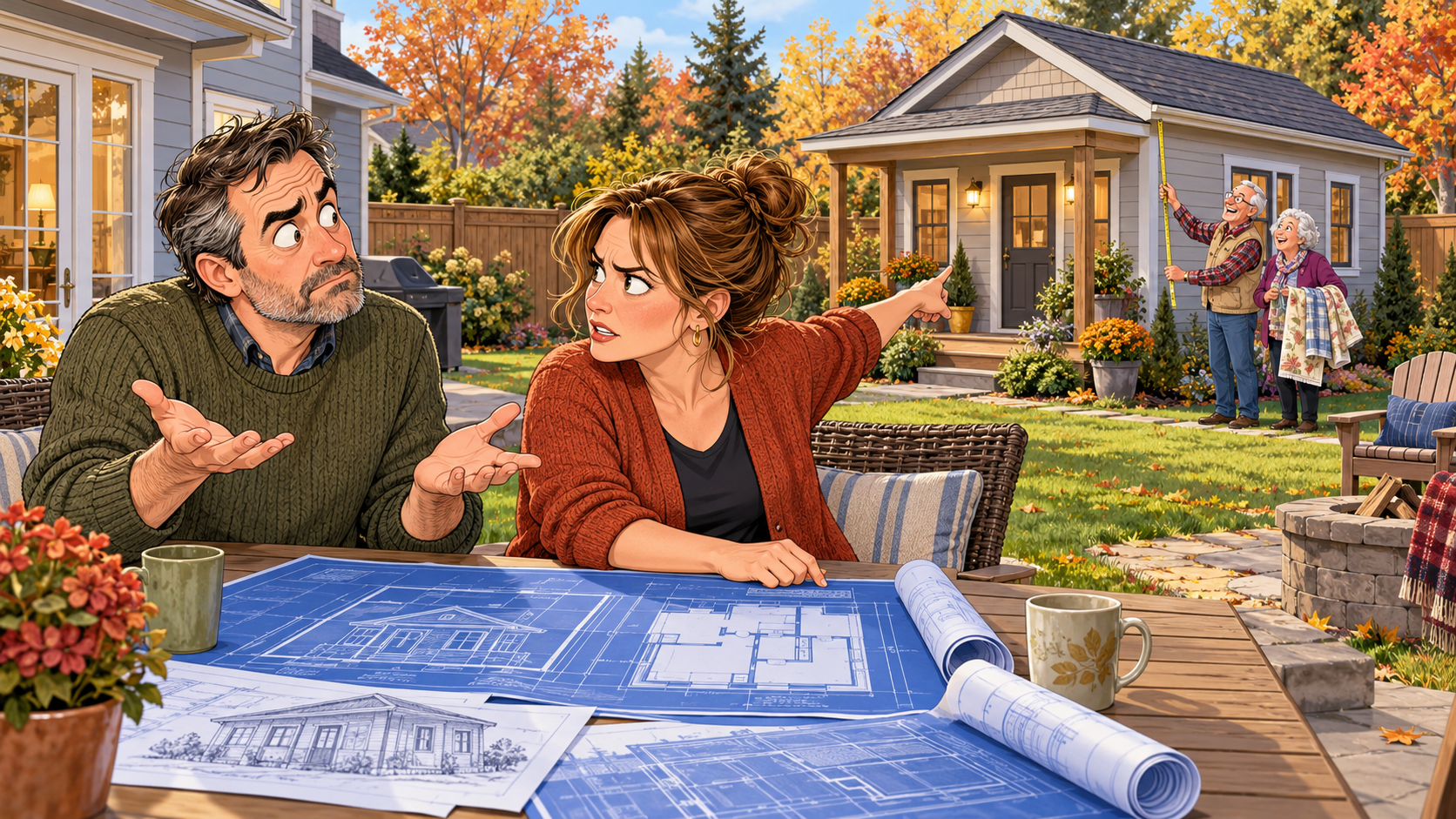 Backyard Cottage Family Tension